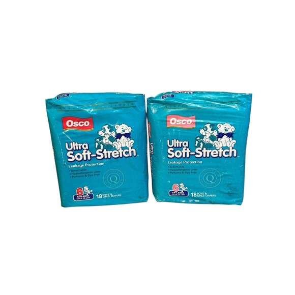 2 VTG 90s Osco Cloth Diapers XXL 6 Jim Henson Muppet Babies Dead Stock RARE - Picture 1 of 7